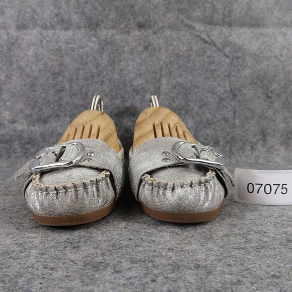 Rampage Shoes Womens 7.5 Loafer Flats Moc Toe Buckle Strap Fashion Classic Grey - Picture 3 of 13